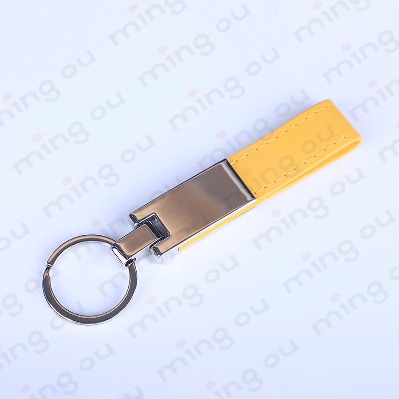 High quality Metal leather keychain with custom logo (Y20243)