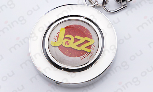 2018 hot sale cute small gift hollow spinning epoxy sticker metal keychain Y0004