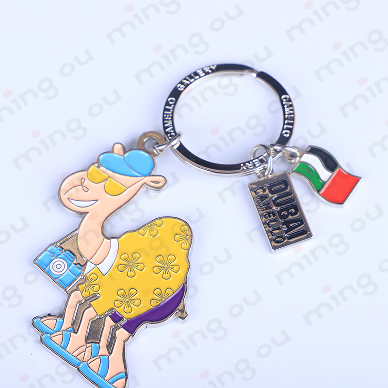 Promotional zinc alloy soft enamel keyring colours cartoon scenery dubai keychains (Y0005)
