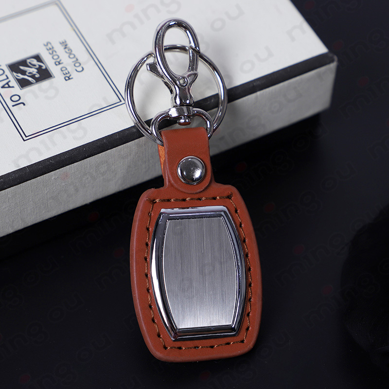 Made in china Business leather and metal custom logo car keychain (Y02083)