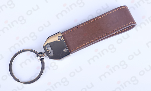 High quality Metal leather keychain with custom logo (Y0007)