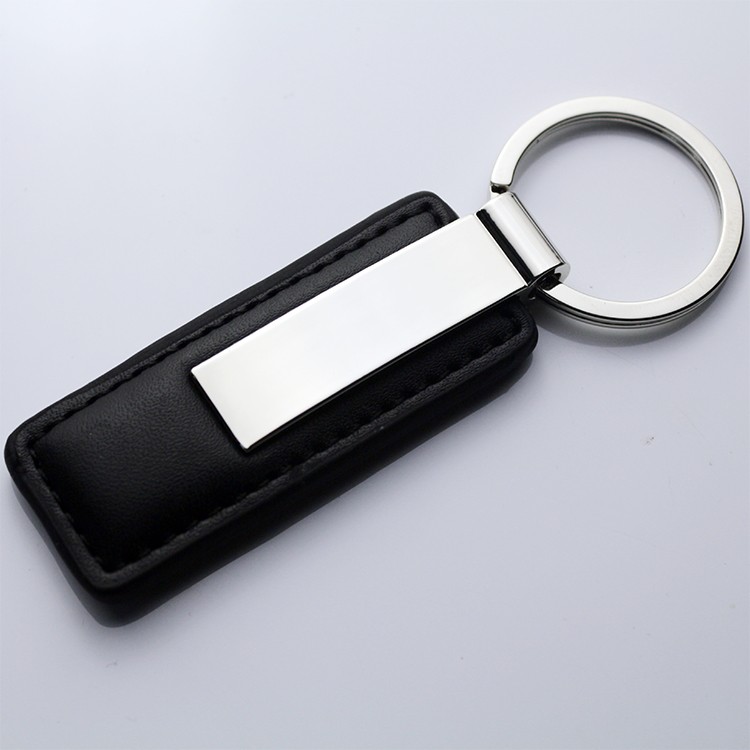 personalised leather keyring with shiny coating leather keychain wholesale