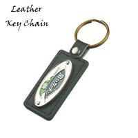 Customized Zinc Alloy And Genuine Leather Key Tag
