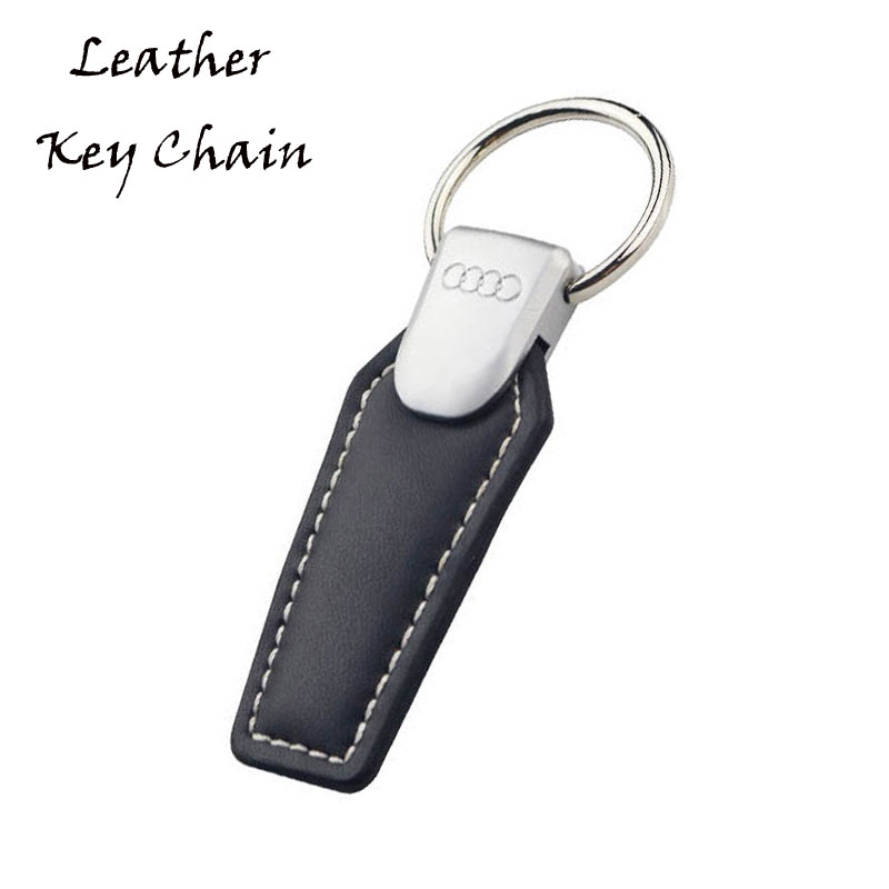 Car Logo Design Genuine Leather Key Tag Promotion