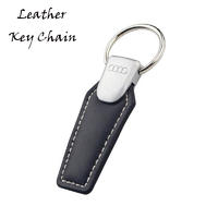 Car Logo Design Genuine Leather Key Tag Promotion