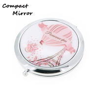 Round Shape Metal Epoxy Compact Mirror