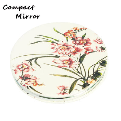 Beautiful Round Shape Leather Pocket Mirrors For Make-up