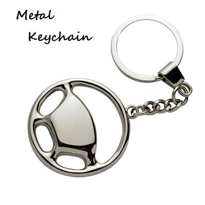 Shiny Silver Steering Wheel Metal Automobile Custom Keyring Suppliers