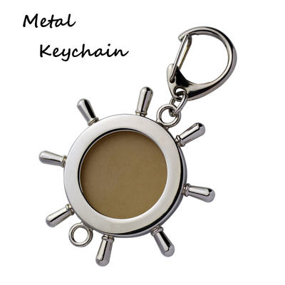 Steering wheel  custom logo metal keychains with lobster hook funny keychains
