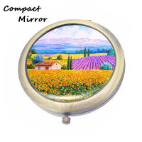 Gold / Antique Color Round Cosmetic Mirrors wholesale