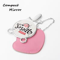 Small Zinc Alloy Pocket Mirror With Pouch