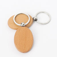 Oval Shape Wooden Key Chain Promotion No MOQ LS20023