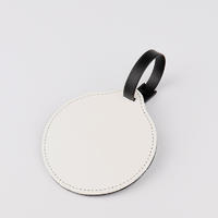 Round Leather Baggage Tag Sublimation Blank PL19001
