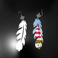 Feather Design Sublimation Bank Earring MDF19090
